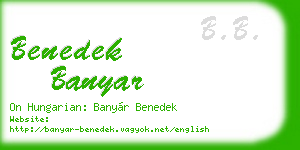 benedek banyar business card